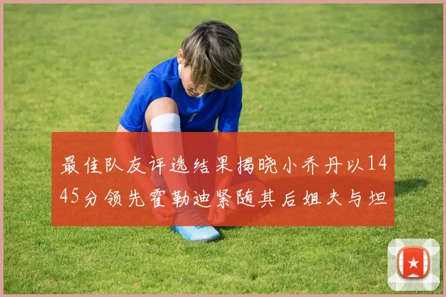 最佳队友评选结果揭晓小乔丹以1445分领先霍勒迪紧随其后姐夫与坦普尔并列第34位